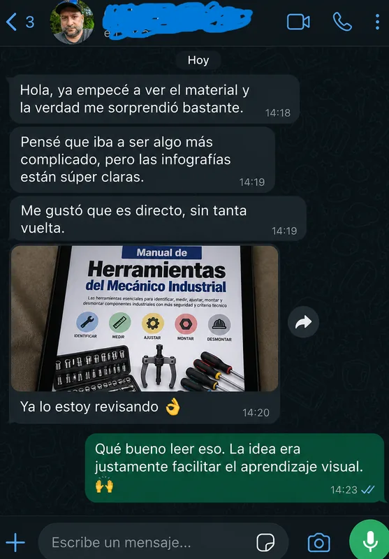 Testimonio de alumno sobre Mecánica Industrial en Infografías — 2
